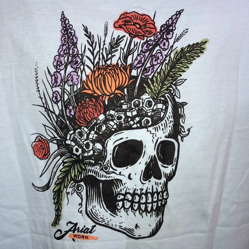 Ariat Women's Rebar CottonStrong Roughneck Graphic T-Shirt size medium blue​ - Picture 6 of 16